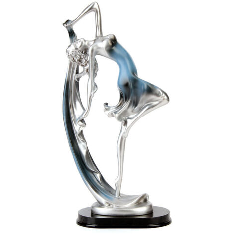 1pc statue de danseuse en Résine Danse Action Statue Artisanale Décoration de la Maison pour Armoire, Salon, Bibliothèque Maison Sculpture,Bleu,34CM en haut