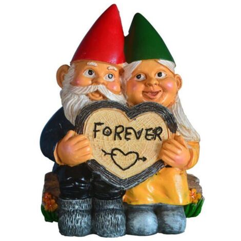 1pc statue de jardin, nain en résine, couple de gnomes, ornement décoratif, pour pelouse et intérieur