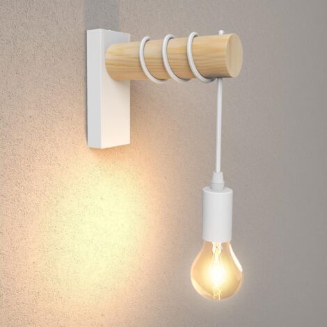 1pc style européen blanc applique chambre étude lampe de chevet rétro applique bois art décoration applique