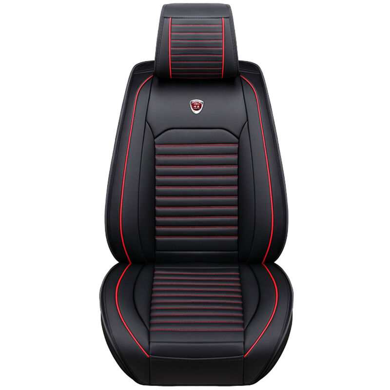 1pc Tapis de siège avant de voiture universel en cuir pu respirant noir Couverture Coussin