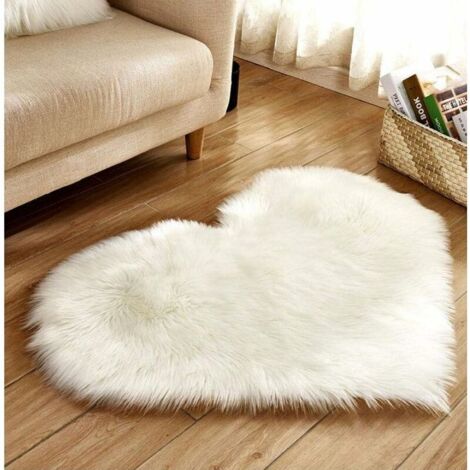 1pc tapis moelleux en forme de coeur tapis de sol shaggy doux maison chambre tapis poilu