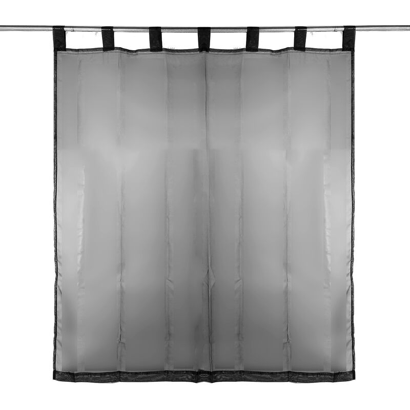 Kingso - 1PC Top Voile Net Panneaux Voiles Rideaux de Fenêtre pour Chambre Salon (noir 1 panneau 137x140cm) Hasaki