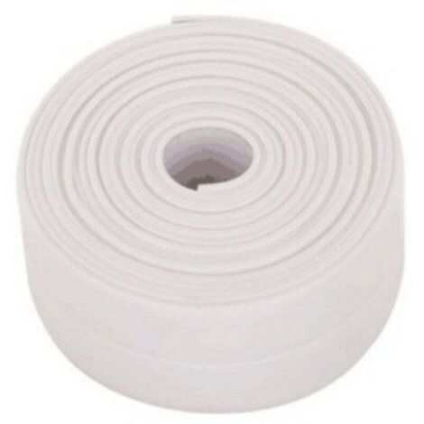 1PC(Blanche)Rouleaux Bande d'étanchéité Imperméable,Joint Salle de Bain,PVC Ruban de Calfeutrage Autocollant pour Cuisine,Toilettes WC,Baignoire
