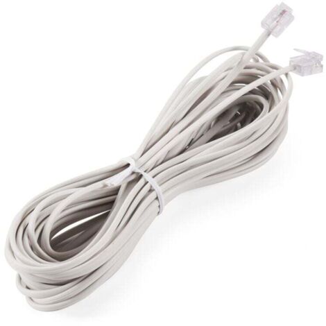 1Pcs 10M Câble D'Extension de Connecteur TéLéPhonique RJ11 Blanc