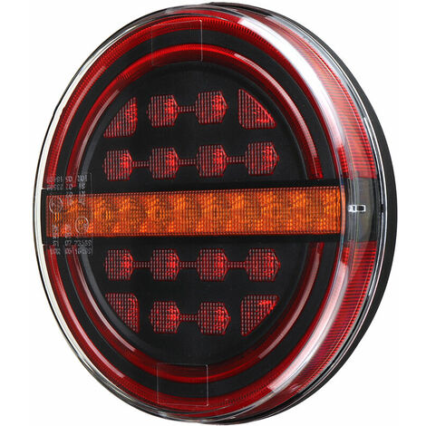 1pcs 12-24V 50LED Dynamic Slim Round LED Tail Lights Rear Brake Stop Indicator For Trailer Truck