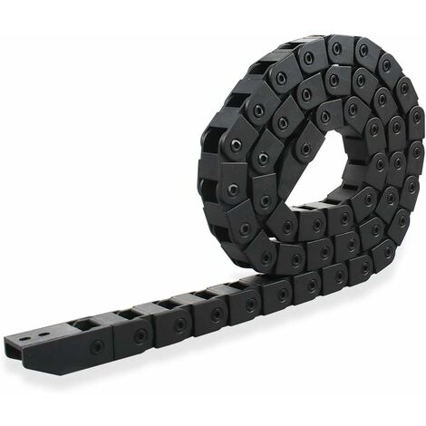 1pcs 1M Chaine de Trainage R28,10mmx10mm Plasique Chaîne de Dragonne de Câble Transporteur pour 3D Imprimante CNC Routeur Machine，Noir