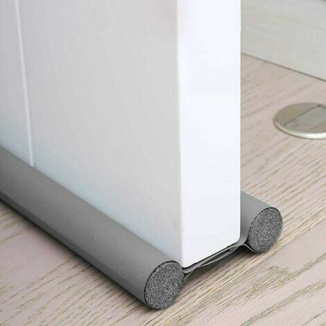 1PCS Bas de Porte Double Isolant,Boudin de Porte Stop Froid,Bas de Porte Isolant Double Boudin,Joint de Porte Protection Contre Courants d'air Anti Bruit,Anti-insectes (1PCS, Gris)