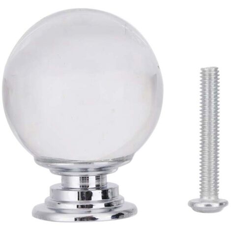 1PCS Bouton de Poignée en Verre Cristal 30mm Sphérique pour Meuble de Cuisine Armoire