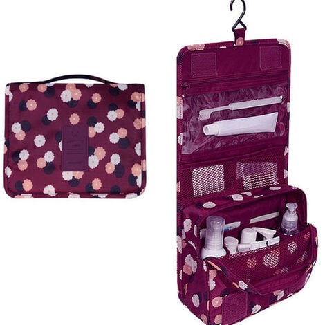 1pcs Cosmetic Bag, Hanging Cosmetic Bag, Toiletry Bag, Waterproof Storage Bag with Handle (wine red)