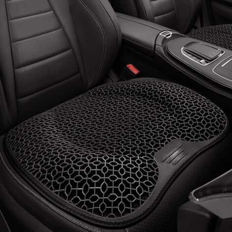 1PCS Coussin de siège de voiture respirant, coussin en gel, conception ergonomique, adapté aux voitures et aux bureaux, 50 x 44 x 2,5 cm, noir