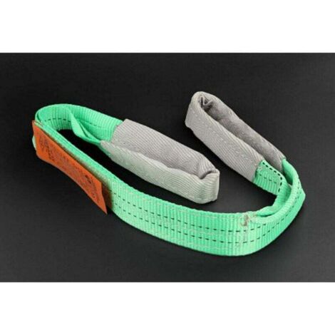 1PCS Élingue 2 tonnes 1 m, sangle de levage, élingues plates tissées en polyester, pour soulever une marchandise ou un véhicule, tirer des marchandises lourdes-vert