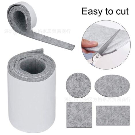 1PCS Feutrine Autocollante Meuble, Feutrine Adhesive 2 Rouleaux（100 10cm+100 2cm）Découpe Libre de Toute Taille ou Forme Feutre Patin Antiderapant pour Protection Pied de Table Chaise Canape