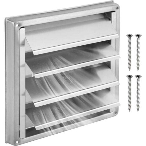 1pcs Grille Ventilation 125mm, Acier Inoxydable 304(Argent), Résistante aux Intempries, pour Systèmes de Ventilation et Hottes pour Montage Mural Extérieur