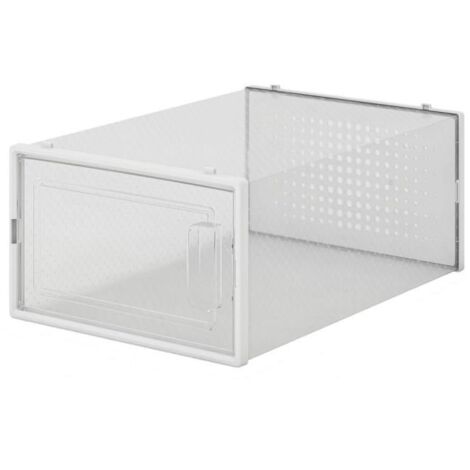 1pcs La caja de zapato de plástico transparente de apilamiento, una caja de zapatos con poros, adecuado para el corredor de entrada