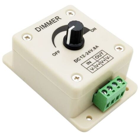 1PCS LED Variateur de Lumière, Module de Contrôleur de Gradateur Réglable Commutateurs de Gradation de Lumière Contrôleur de Couleur Unique DC 12V 24V 8A Commutateur Réglable de Gradateur