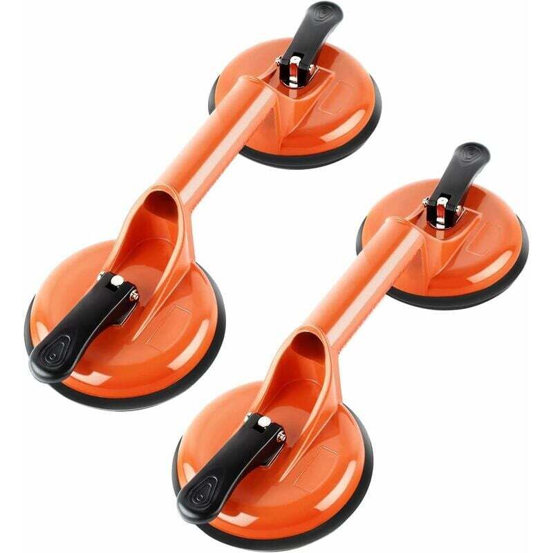 1PCS lève-vitres à ventouses en aluminium - 105 kg - 118 mm - Avec double ventouses - Orange
