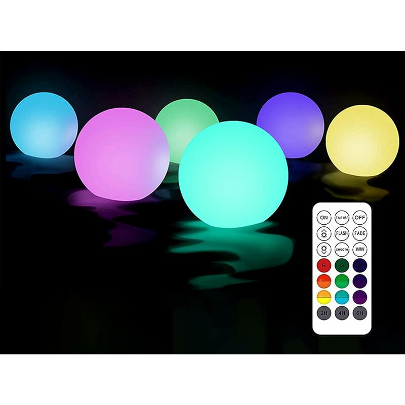 1PCS Lumières de Piscine Flottantes IP68 Étanche Changement de Couleur Lumières de Jardin,Lampe à Boules Lumineuses à Suspendre avec Télécommande
