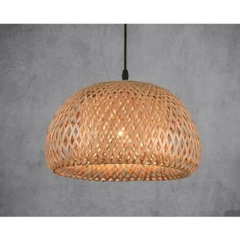 1Pcs Lustre en Bambou de Jardin Américain Style Nouvelle Arrivée Restaurant Café Bar Salon L\'éclairage Rotin Lampe