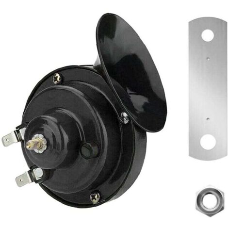 1Pcs Noir 12V Klaxon Voiture 300db Klaxon de Train Klaxons de Corne D'Escargot électrique Étanche Klaxon À Air Puissant Super Klaxons Camion Train Auto Moto Bateau