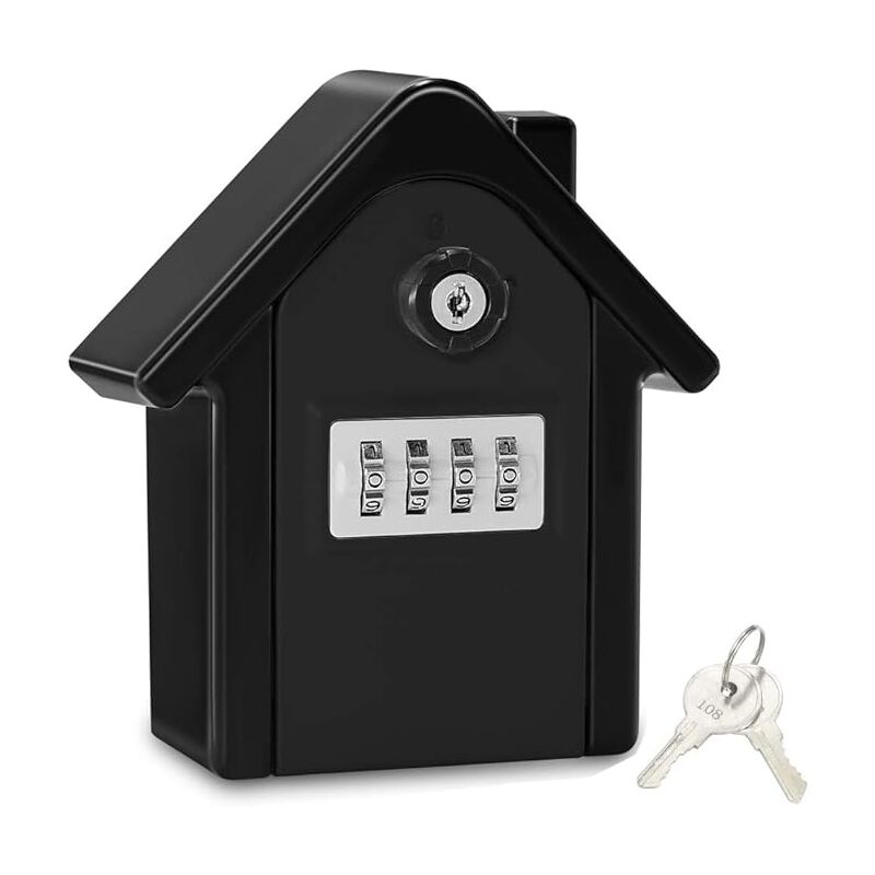 Linghhang - 1PCS (Noir) Boite a Cle Securisee Mural Boite a Clé avec Code Numérique & Clés d'urgence, Grand Key Safe Box Format xl Coffre a Clef
