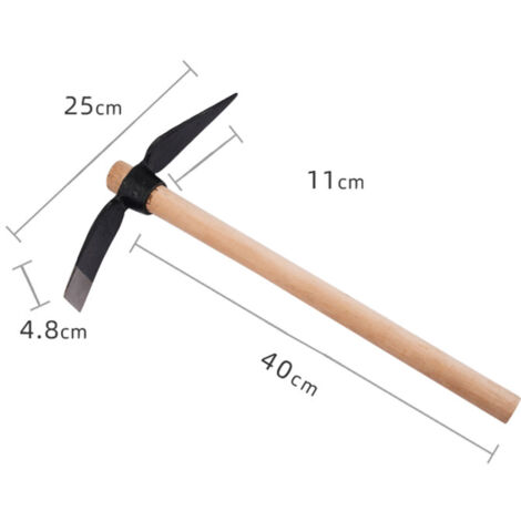 1pcs Pioche en Acier à Double Fonction pour Jardin et Agriculture Utilisation Domestique Manche en Bois - KZQ