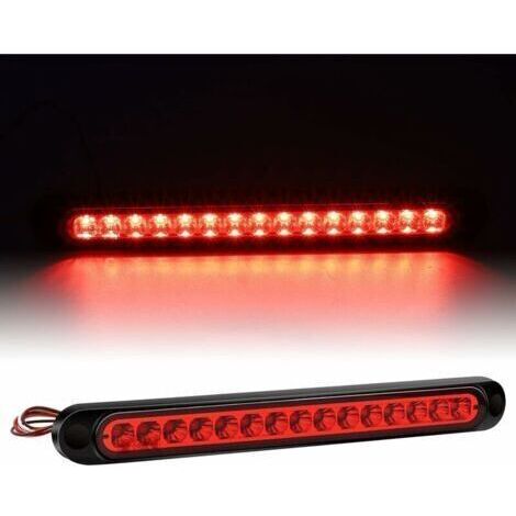 1pcs rouge LED troisième feu stop universel 12V camion feu arrière 15LED étanche feu stop supplémentaire pour voiture remorque bus camion bateau RV