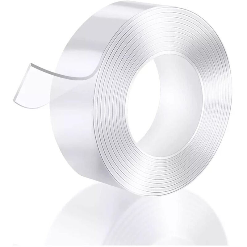 1pcs Ruban adhésif nano magique lavable et imperméable double face en acrylique transparent 1 mm x 3 cm x 3 m
