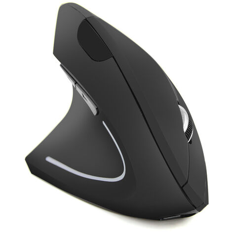 1pcs souris ergonomique rechargeable, souris verticale sans fil 2,4 ghz modèle de charge à gauche noir