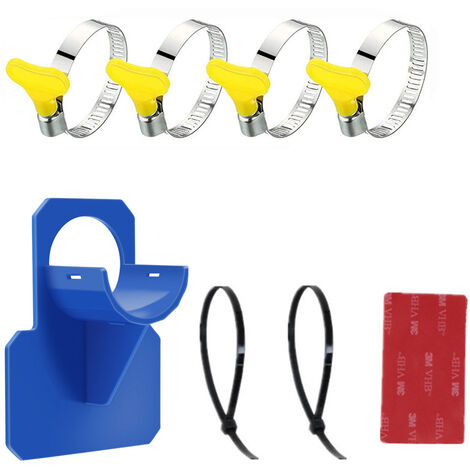 1Pcs Supports de Tuyau de Piscine en Plastique Support pour Tuyau d'eau de Piscine pour Piscine Hors Sol,avec 2 Colle et 4 Serre-Cables,Empeche Le Tuyau de Tomber Resistant aux Ruptures(bleu)