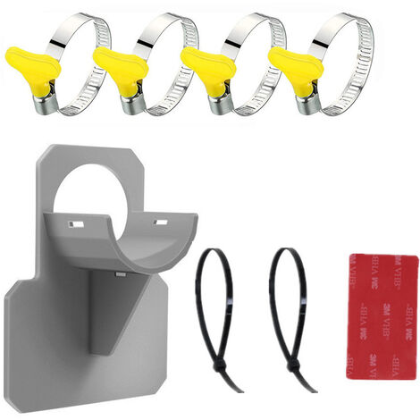 1Pcs Supports de Tuyau de Piscine en Plastique Support pour Tuyau d'eau de Piscine pour Piscine Hors Sol,avec 2 Colle et 4 Serre-Cables,Empeche Le Tuyau de Tomber Resistant aux Ruptures(gris)