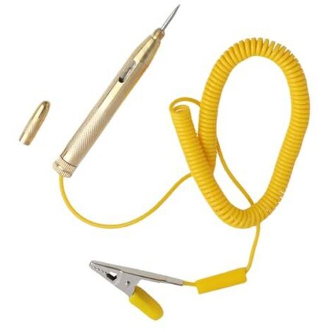 1pcs testeur de système électrique circuit automobile dc 6-24v,voltmetre 24 volt test fusible voiture,Long Fil Spiralé Extensible, Capuchon Protection en Cuivre  Idéal pour Fusible -