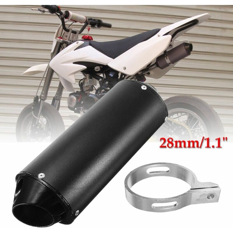 Ibuyke - 1pcs Tuyau d'échappement de silencieux en aluminium id 28mm pour 90cc 110cc 125cc 150cc 4 temps noir (noir)