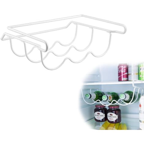 1pcs Universal Fridge Bottle Holder for 3 Bottles for Large Refrigerators Universal Hanging Under Fridge Compartment Bottle Holder [Energy Class A]