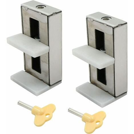 1pcs Verrous de Fenêtre Porte Coulissante Patio Embrailleur Bloc Baie Vitrée Coulissante Verrouillage Coulissant Serrure Porte Coulissant Restricteur avec Clé pour Enfants Bébé Sécurité-Argent