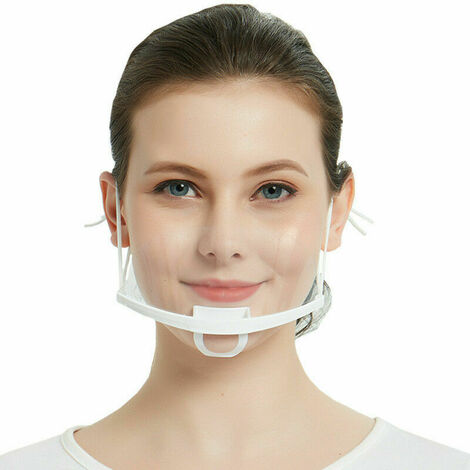 1pcs Visière de Protection Réutilisable en Blanc - Couvre Bouche et Nez Facial - Protection Visage Anti-Salive Anti-Eclaboussure Facial Protection pour Homme Femme,HANBING