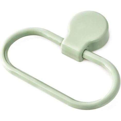 1pcs Wall Mounted Towel Rack Bathroom Hanging Washcloth Storage Ring Punch Free Household Holder Bracket Accessories(Green)
