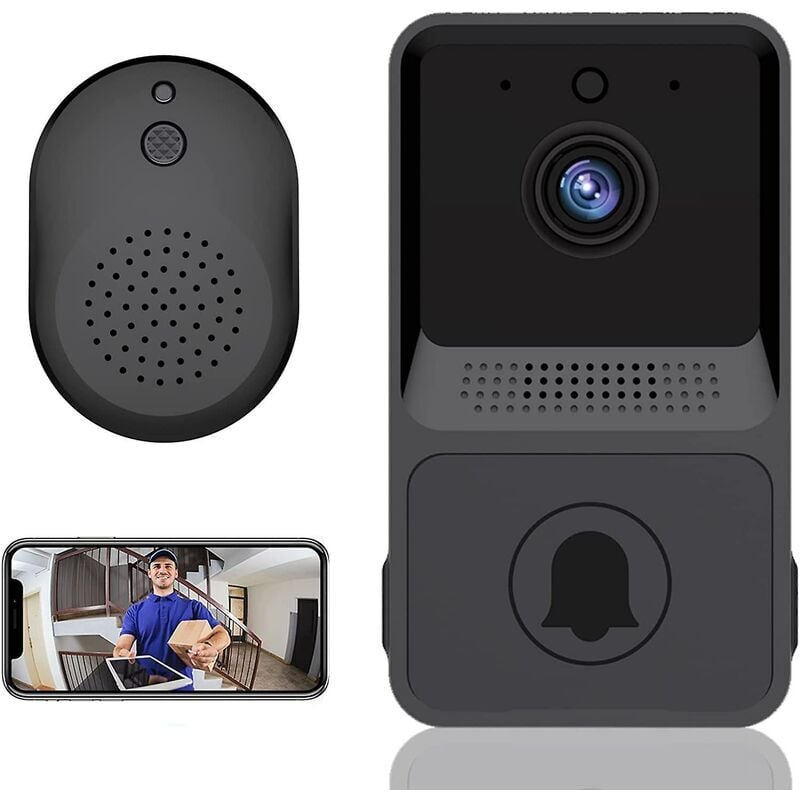 1pcsSonnette vidéo à distance sans fil, intelligente, interphone domestique, vision nocturne HD, chargement Wifi, sonnette intelligente, conversation