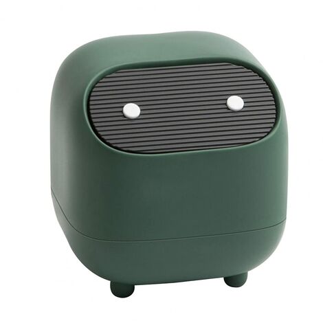 1pc(vert)Petite poubelle, mignonne ninja poubelle de bureau avec couvercle, poubelle de chambre à coucher , poubelle pour la maison, le bureau