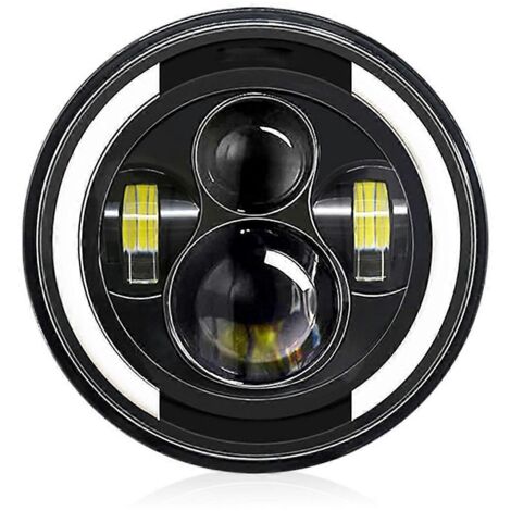 1Phares LED ronds 7 pouces pour voiture/moto avec feux de jour, clignotants, codes et feux de route – Projecteur 7'' à double fonction DRL et signalisation.
