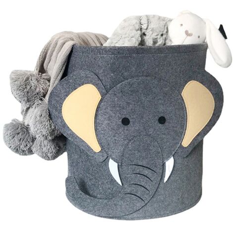 1pièce,Panier a Linge, Panier Bébé, Corbeilles à Linge, Paniers de Rangement Ronds, Pliant Animal Mignon Rangement de Jouets pour Bureau, Chambre, Vêtements, Livres，Lilaris