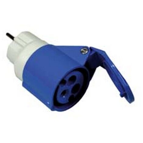 1PZ ADATTATORE INDUSTRIALE CON SPINA SCHUKO 16A E PRESA CEE 309 - 16A colore blu 73001