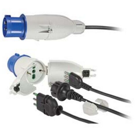 1PZ ADATTATORE INDUSTRIALE SPINA 2 POLI + TERRA 16A PER PRESA SCHUKO IP44 - 16A colore blu 73020
