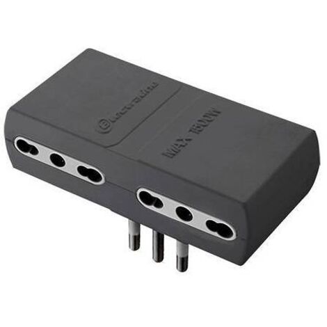 1PZ ADATTATORE PIATTO 16A-4PRESE BIPASSO NERO FIGURA.12