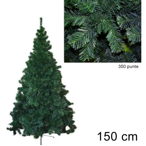 1PZ ALBERO DI NATALE VERDE - cm.150h. con 350 rami, base in metallo