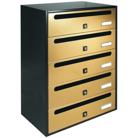 1PZ ALUBOX CASSETTA CUBO A 5 POSTI ORO