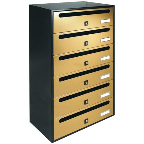 1PZ ALUBOX CASSETTA CUBO A 6 POSTI ORO