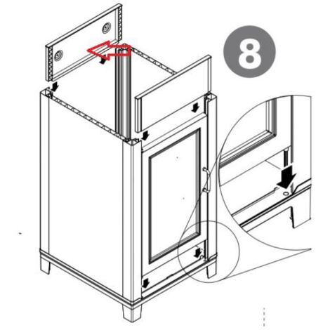 1PZ  ALZATA POSTERIORE PER KIT LAVATOIO RESINA CM.45X50