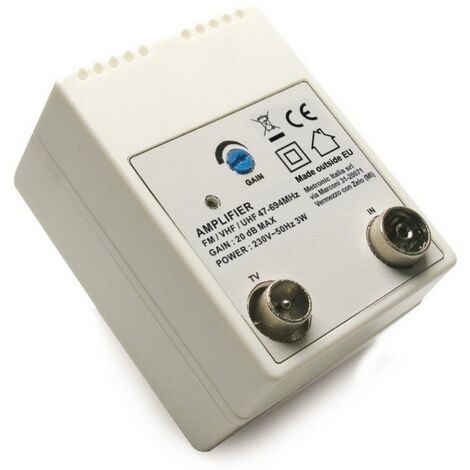 1PZ AMPLIFICATORE PER ANTENNE TV DA INTERNO - 1 IN/ 1 OUT