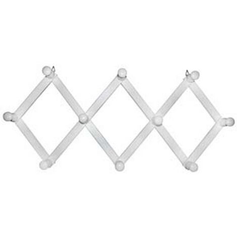 1PZ APPENDIABITI ESTENSIBILE IN LEGNO 10 POSTI BIANCO - cm.32x79
