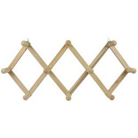 1PZ APPENDIABITI ESTENSIBILE IN LEGNO 10 POSTI NATURALE - cm.32x79